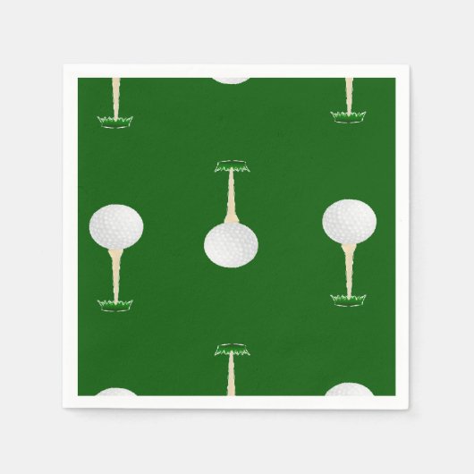 Serviette En Papier Boules de golf motif sur vert (Devant)
