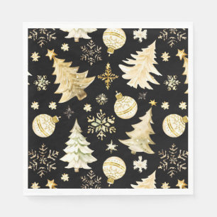 Serviette En Papier Boules de Noël pour sapin avec flocons de neige él