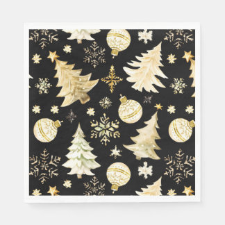 Serviette En Papier Boules de Noël pour sapin avec flocons de neige él