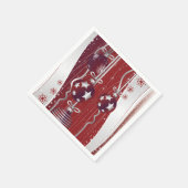 Serviette En Papier Boules de Noël rouges, gris argenté et flocons de  (Coin)