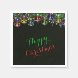Serviette En Papier Boules de Noël scintillantes