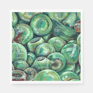 Serviette En Papier Boules de Noël vertes