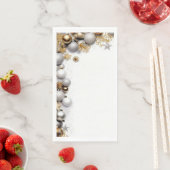 Serviette en Papier "Boules Dorées" (En situation)