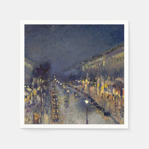 Serviette En Papier Boulevard Montmartre à Night Pissarro