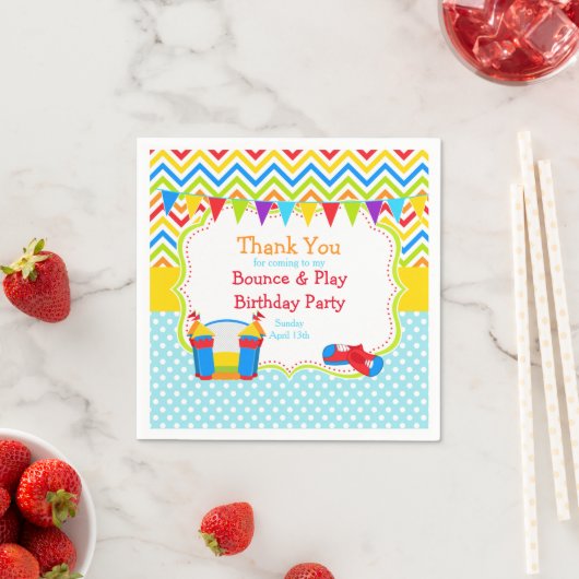 Serviette En Papier Bounce House Bouncy Castle Anniversaire (En situation)