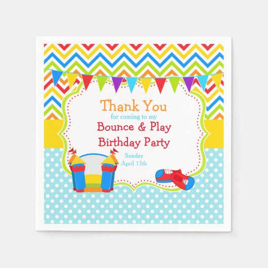 Serviette En Papier Bounce House Bouncy Castle Anniversaire (Devant)