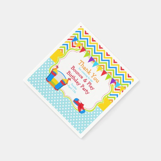 Serviette En Papier Bounce House Bouncy Castle Anniversaire (Coin)