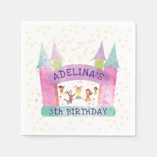 Serviette En Papier Bounce House Jump Jouer Gymnastique Anniversaire d (Devant)