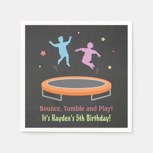 Serviette En Papier Bounce Trampoline Anniversaire de enfant Party Nap (Devant)