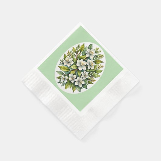 Serviette En Papier Bouquet blanc (Coin)