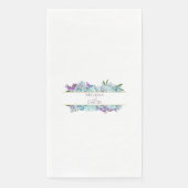 Serviette En Papier Bouquet bleu turquoise Mariage rustique Suite douc (Devant)