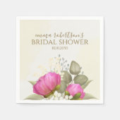 Serviette En Papier Bouquet d'aquarelle de verdure de paon pour la dou (Devant)