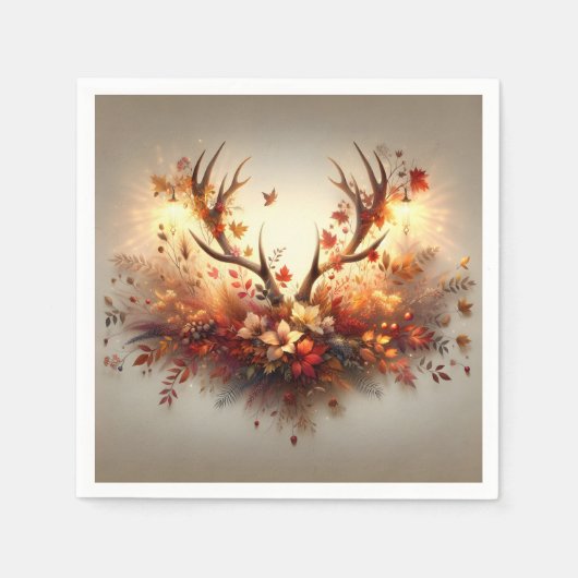 Serviette En Papier Bouquet d'automne Deer Antler (Devant)