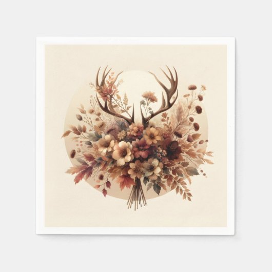 Serviette En Papier Bouquet d'automne Deer Antler (Devant)