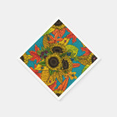 Serviette En Papier Bouquet d'automne en bleu (Coin)