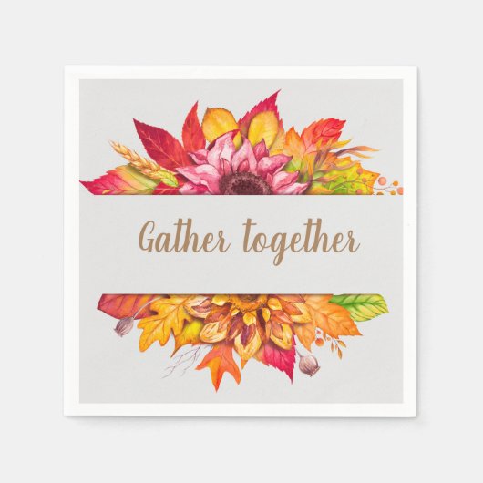 Serviette En Papier Bouquet d'automne Thanksgiving Custom (Devant)
