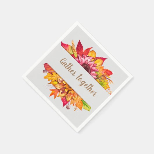 Serviette En Papier Bouquet d'automne Thanksgiving Custom (Coin)