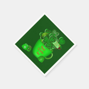 Serviette En Papier Bouquet de biscuits irlandais - Papier Shamrock