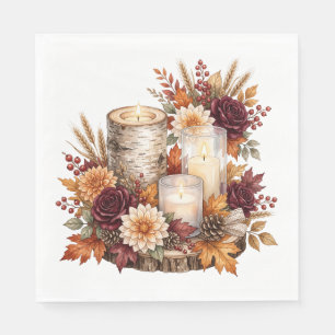 Serviette En Papier Bouquet de centre de table à la bougie rustique d'
