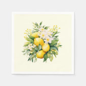 Serviette En Papier Bouquet de citron aux fleurs blanches (Devant)