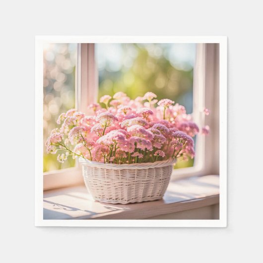 Serviette En Papier Bouquet de dentelle de la reine Anne rose (Devant)