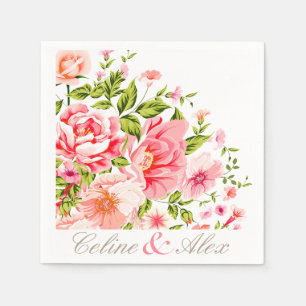 Serviette En Papier Bouquet de douche à fleurs   rose bébé