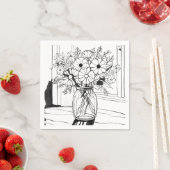 Serviette En Papier Bouquet de fleurs (En situation)