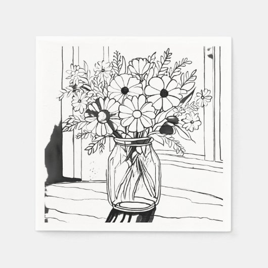 Serviette En Papier Bouquet de fleurs (Devant)