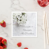Serviette En Papier Bouquet de fleurs blanches mariage (En situation)