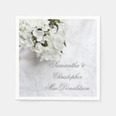 Serviette En Papier Bouquet de fleurs blanches mariage (Devant)