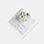 Serviette En Papier Bouquet de fleurs blanches mariage (Coin)