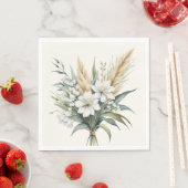 Serviette En Papier Bouquet de fleurs d'aquarelle (En situation)