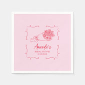 Serviette En Papier Bouquet de fleurs Fête des mariées tirée à la main (Devant)