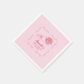 Serviette En Papier Bouquet de fleurs Fête des mariées tirée à la main (Coin)