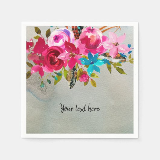 Serviette En Papier Bouquet de fleurs pour toutes les occasions (Devant)