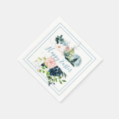Serviette En Papier Bouquet de Pâques rose et bleu (Coin)