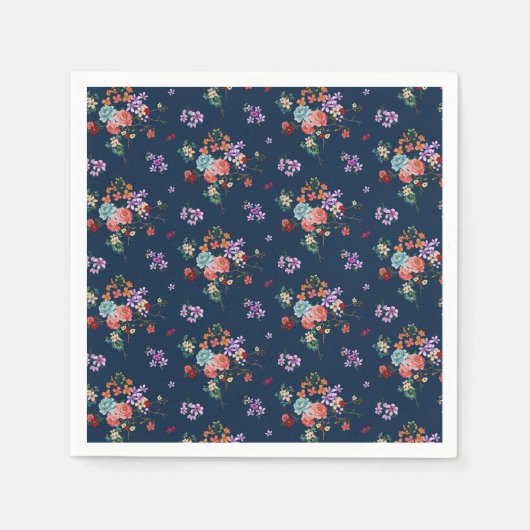 Serviette En Papier Bouquet de rose motif floral (Devant)