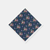Serviette En Papier Bouquet de rose motif floral (Coin)
