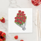 Serviette En Papier Bouquet De Roses Rouges