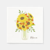 Serviette En Papier Bouquet de tournesol rustique (Devant)