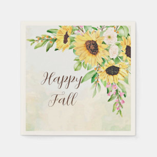 Serviette En Papier Bouquet de tournesols avec texte personnalisable