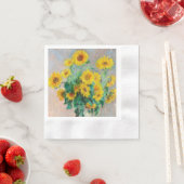 Serviette En Papier Bouquet de tournesols Claude Monet (En situation)