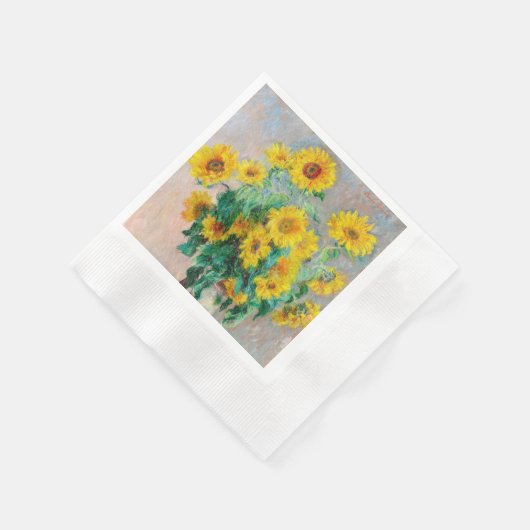 Serviette En Papier Bouquet de tournesols Claude Monet (Coin)