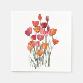 Serviette En Papier Bouquet de tulipes serviettes
