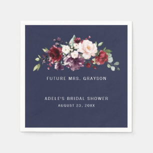 Serviette En Papier Bouquet de vin rose futur Mme enterrement de vie d