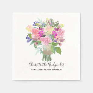 Serviette En Papier Bouquet d'été à la fête des jeunes mariés