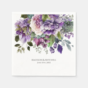 Serviette En Papier Bouquet d'or violet violet violet