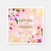 Serviette En Papier Bouquet d'orchidées romantiques Élégant Mariage ch (Devant)