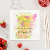 Serviette En Papier Bouquet du Watercolor (En situation)