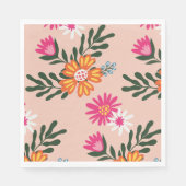 Serviette En Papier Bouquet Fleur Été Rose (Devant)